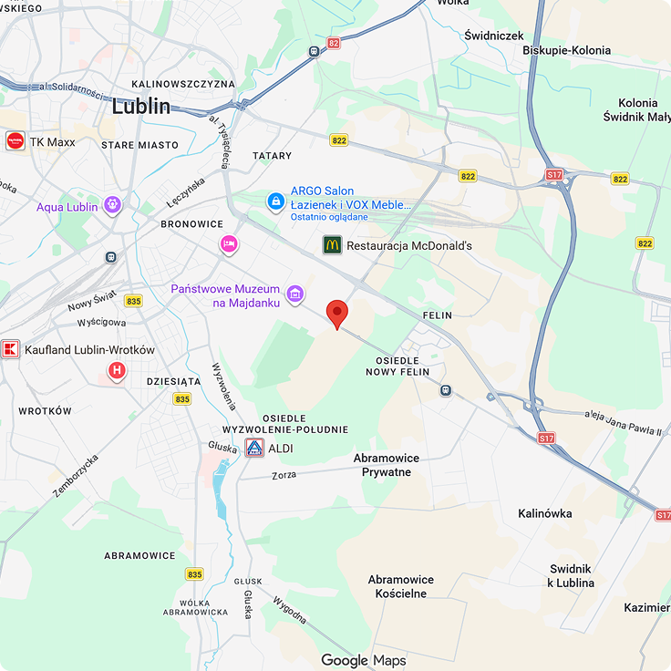 Mapa Felin Lublin