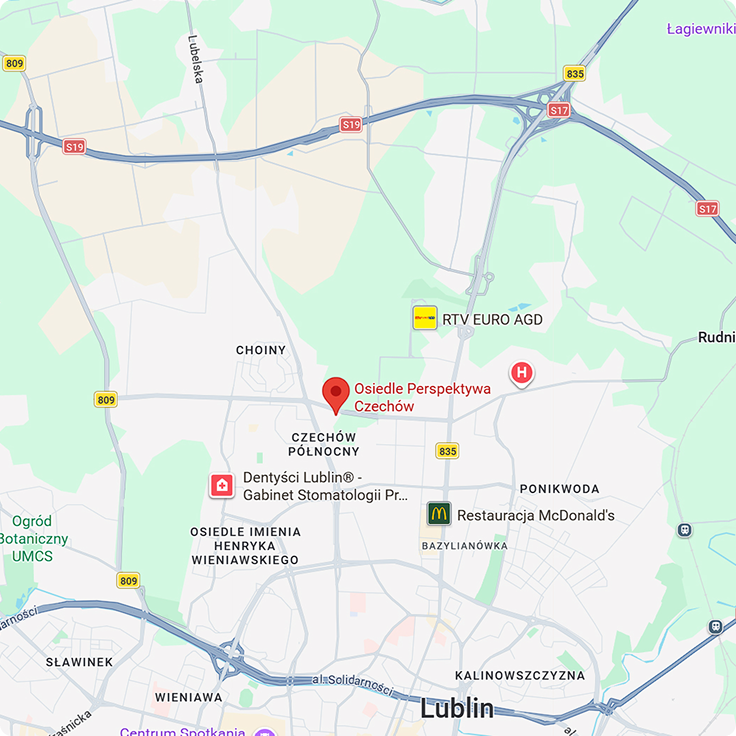 Lokalizacja inwestycji Perspektywa Czechów Lublin Czechów